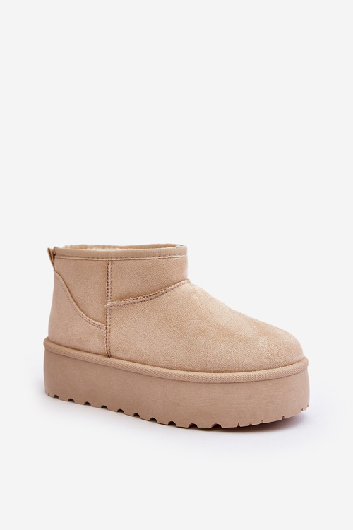 Dámske snehové topánky na platforme Light Beige Mennja