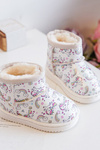 Detské snehové topánky vzorované béžou Elenet
