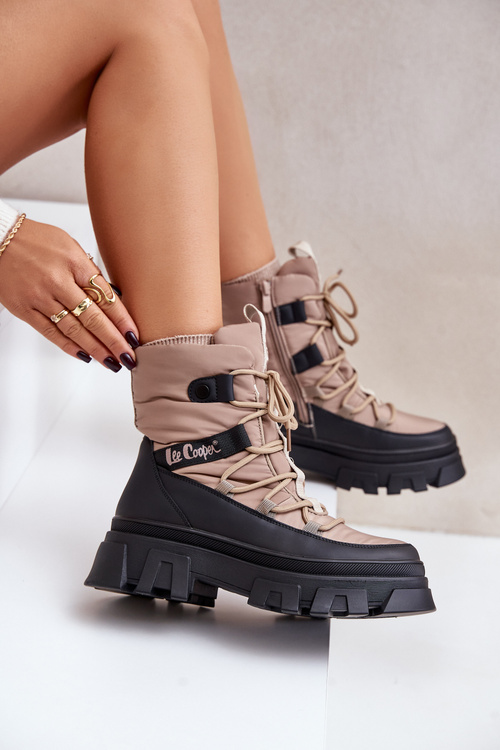 Dámské Sněhule Na Zip Lee Cooper LCJ-24-47-3143 Béžové