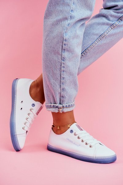 Dámske tenisky krížové džínsy White Blue FF2R4077C