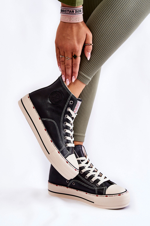 Dámské High Zateplené tenisky Cross Jeans KK2R4042C Černé