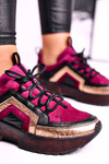 Dámské Boty Sneakersy Kůže Maciejka Burgundy 04731-23