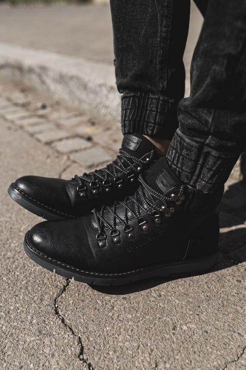 Pánské Vysoké Traperky Cross Jeans Černé EE1R4081C