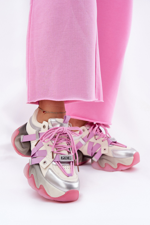 Dámské Kožené Tenisky Na Masivní Podešvi Růžové GOE RR2N4030