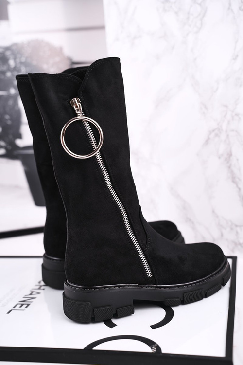 Dětské Teplé Kotníkové Boty Černé Norabel