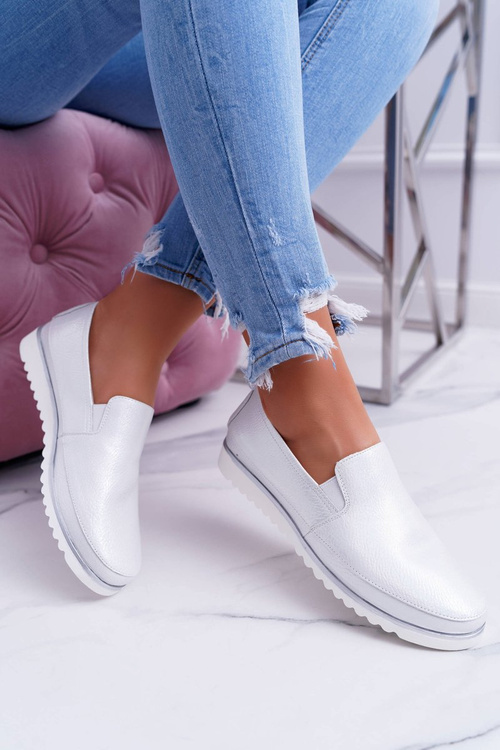 Dámské mokasíny Sergio Leone Stříbrné Magento