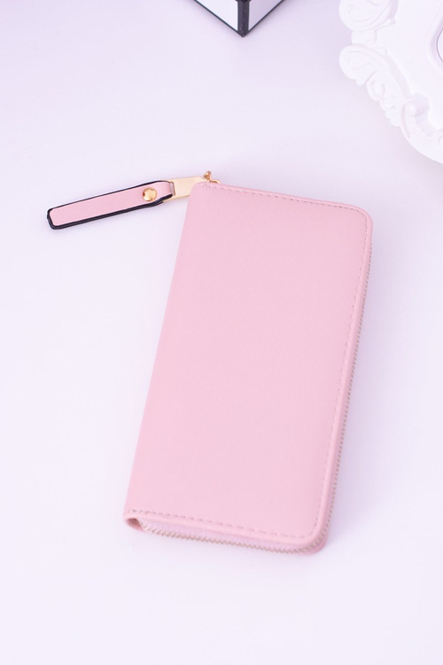 Veľké dámske rebrované ružové peňaženky Zlaté armatúry