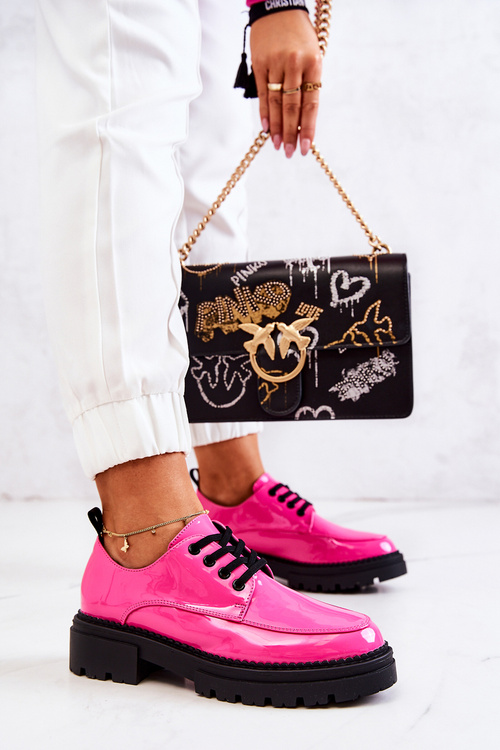 Maľované zviazané topánky la.fi ružové joselin