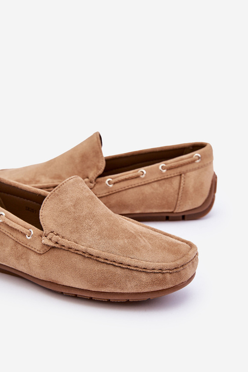 Mužské semišové nástupní mokasíny hnědé Rayan