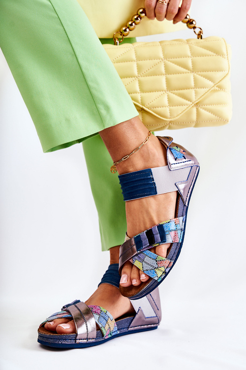 Kožené sandále s Maciejka welt 03375 modrá