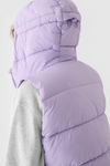 Dámský Péřový Bezrukávník S Kapucí Fialový 4F 4FWAW24TVJAF141-52S