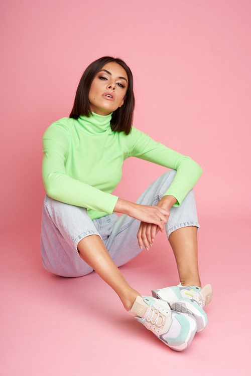 Dámska športová kožená topánky Goe White Mint FF2N3011