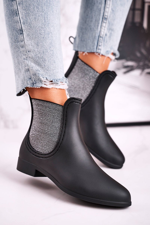 Dámské gumáky černé Stříbrné Jodhpur Answear