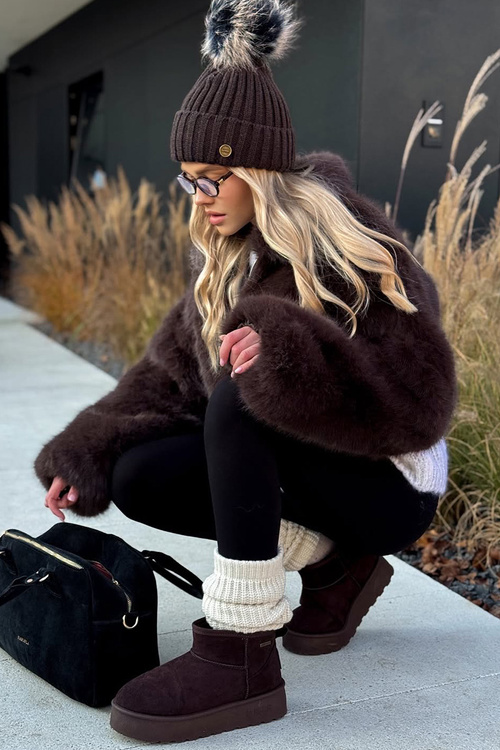 Nízké sněhule na platformě Big Star OO274A101 čokoládové