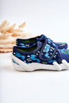 Pantofle Befado Velcro Dinosaurus 273X341 Námořnická modř
