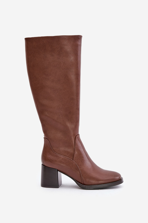 Kožené Čižmy Po Koleno S Izoláciou Sergio Leone KZ231-S Hnedé