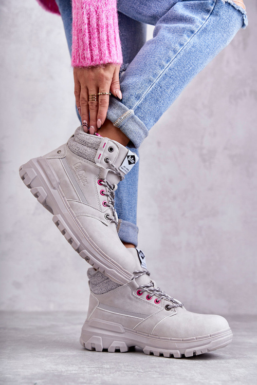 Dámské zateplené boty Lee Cooper LCJ-22-01-1373 Šede