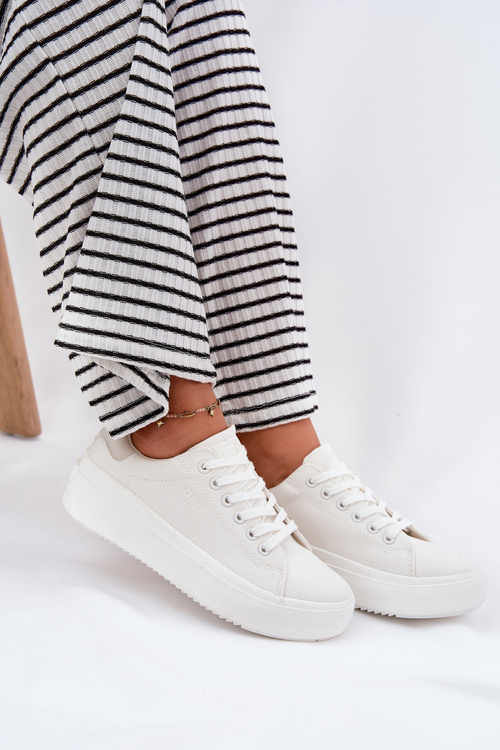 Dámské Plátěné Tenisky Na Platformě Big Star RR274463 Bílé