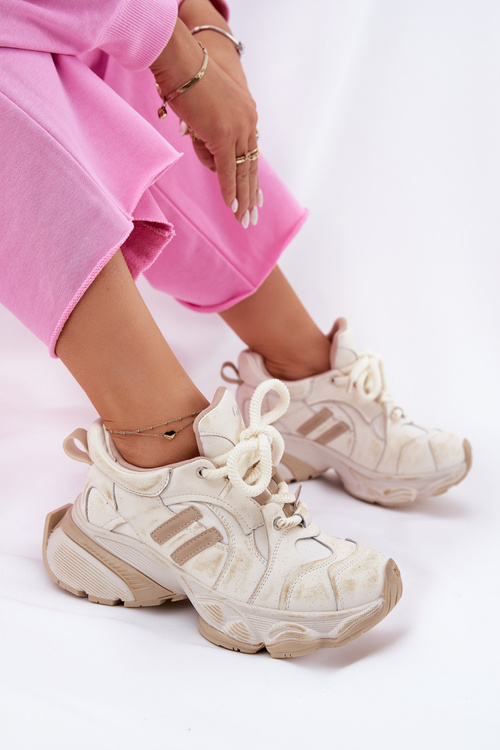 Dámské Kožené Tenisky GOE RR2N4037 Béžové