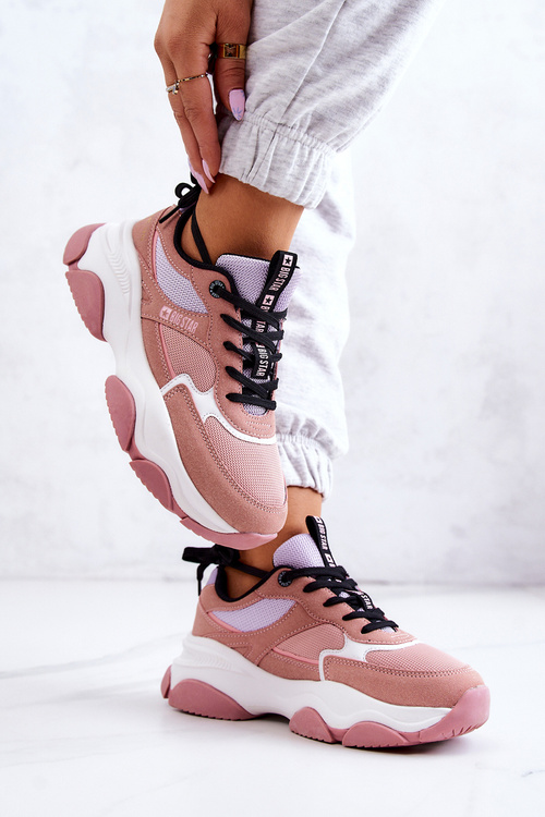 Dámské Sneakers Sportovní Obuv Big Star JJ274577 Růžová