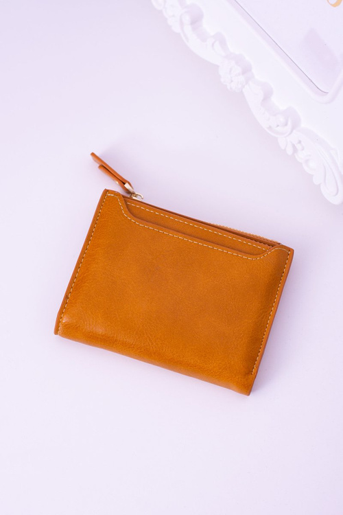 Malá dámská hořčičná peněženka zlaté zipy