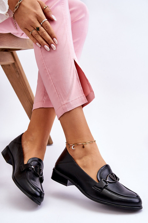 Black Marra Loafers s plochými podpätkami