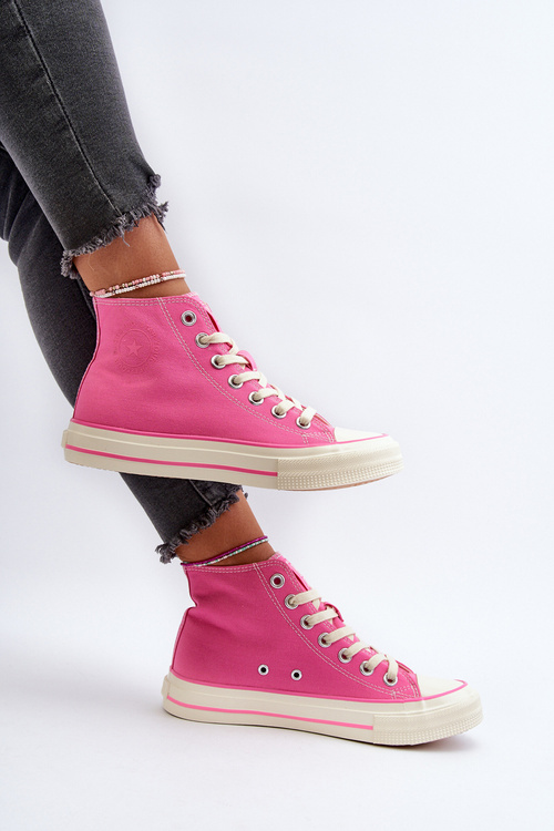 Dámske vysoké tenisky Big Star NN274282 ružové