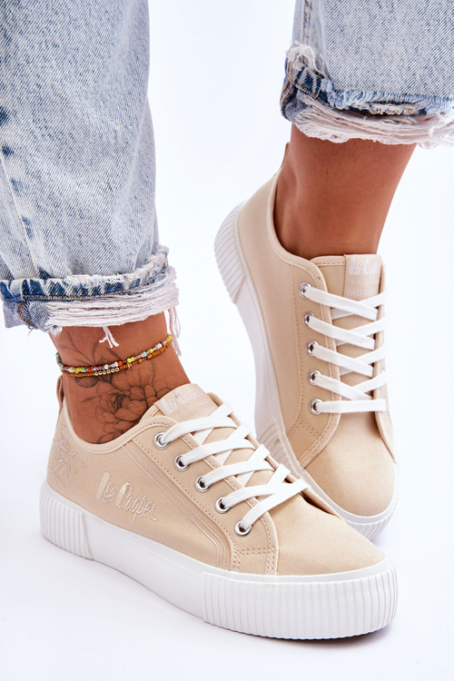 Pohodlné tenisky na platformě Lee Cooper LCW-23-31-1808L Béžove