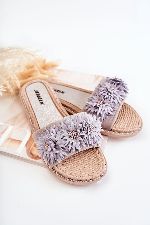 Dámske Susana Grey papuče s materiálovými kvetmi