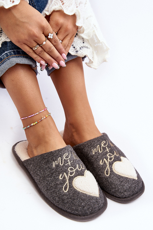 Dámské klasické pantofle s vložkou šedé Mabira