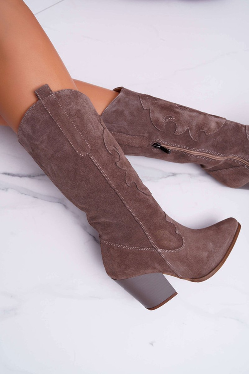 Dámské Semišové kozačky Cappuccino Brunt