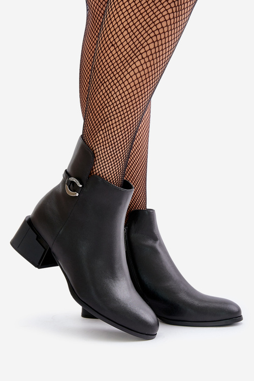 Zateplené Dámske Čižmy Na Opätku So Zipsom Čierne Vinceza 66724