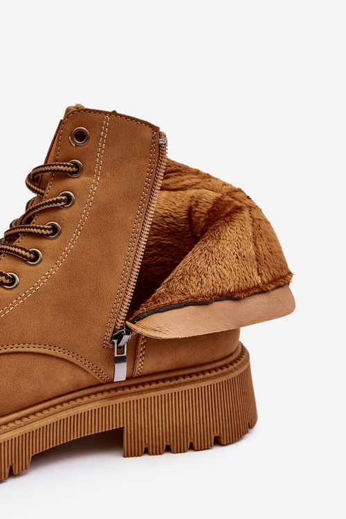 Kožené Ocouvané Botky Trapery Camel Felizia