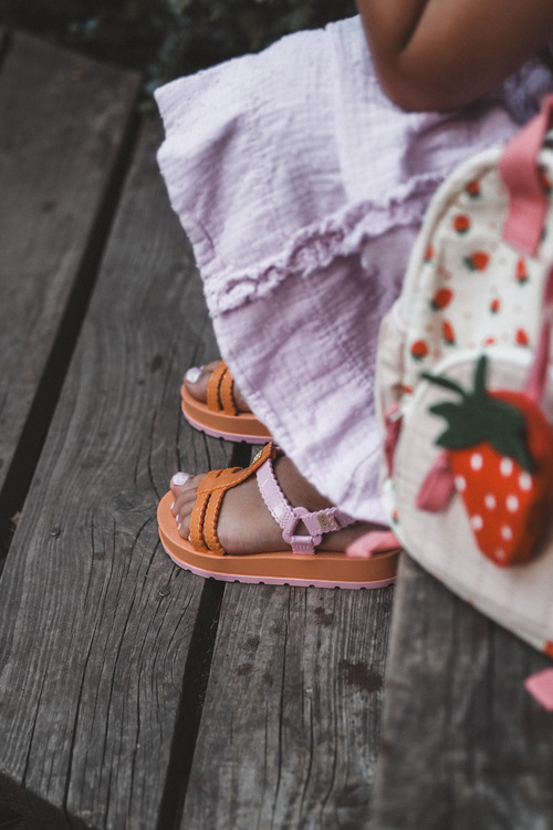 Dětské vonící sandálky na suchý zip ZAXY LL385026 Oranžové