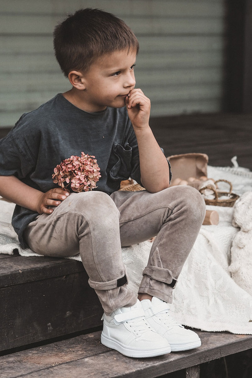 Detské vysoké športové topánky biele Berty