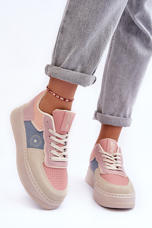 Dámske športové topánky Big Star MM274233 Pink-Beige