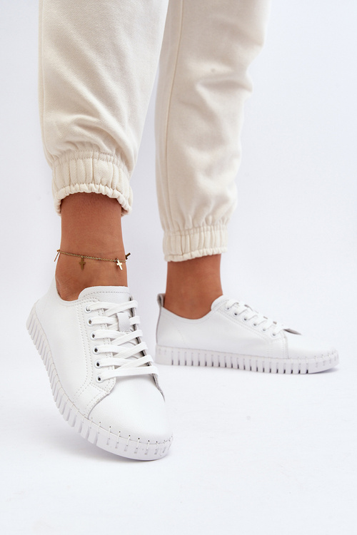 Bílé dámské kožené tenisky Xenobia