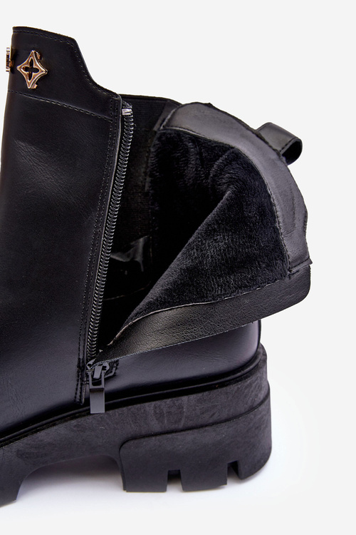 Dámské kožené boty se zdobením černé Lobb