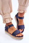 Dámske pohodlné sandále na veľkej hviezde LL274869 Navy Blue Platform