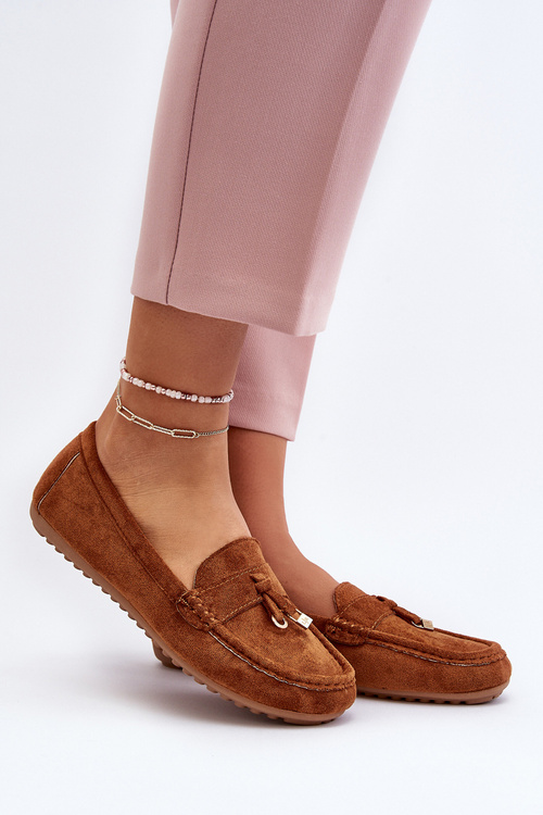 Dámske Zamszové Klasické Mokasíny Camel Ontala