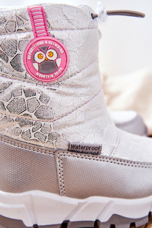 Dětské zateplené sněhule se zipem Stříbrná a bílá Laoth