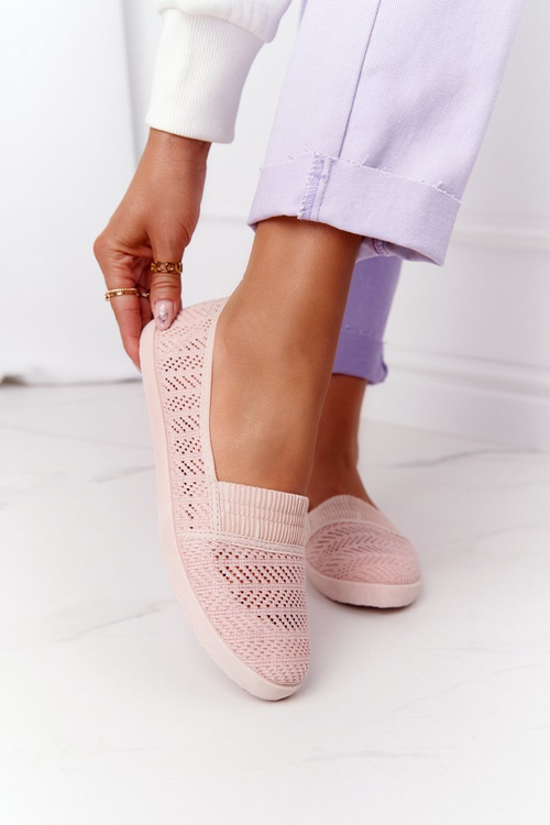 Prolamovane Kožené Tenisky Slip-On Růžové Chillout