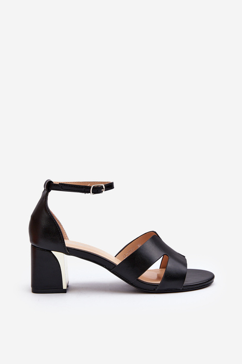 Dámské sandály na podpatku černé Irivana