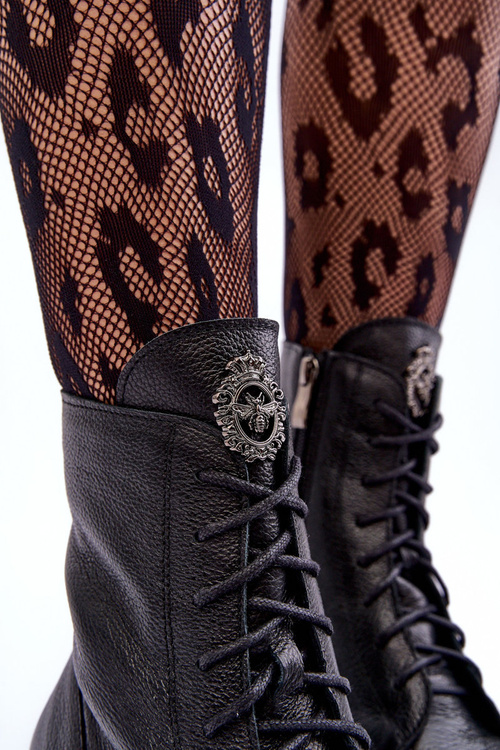 Kůže Dámské Ocásněné Botky Trapery Černé Rehin