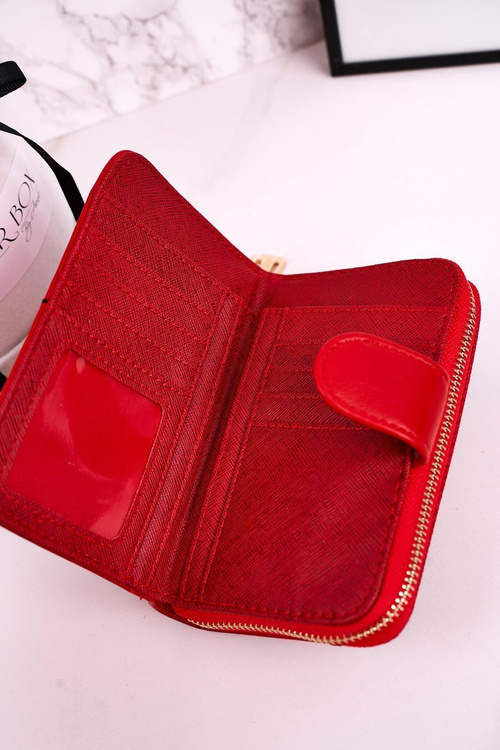 Elegantná dámska peňaženka pripevnená červeným zipsom