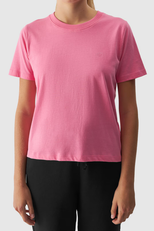 Hladké Dámske Tričko Regular 4F Ružové 4FWAW24TTSHF1650-54S