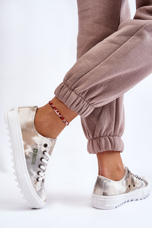 Módní nízké tenisky Big Star LL274043 Bílá a šedá