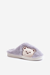 Dámské chlupaté pantofle s medvědem šedé Fiorinella