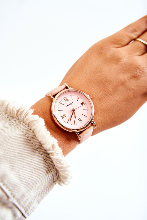 Dámské hodinky s koženým řemínkem Ernest Nikl Free růžová