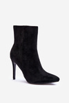 Black Eberpia Suede topánky na vysokom podpätku